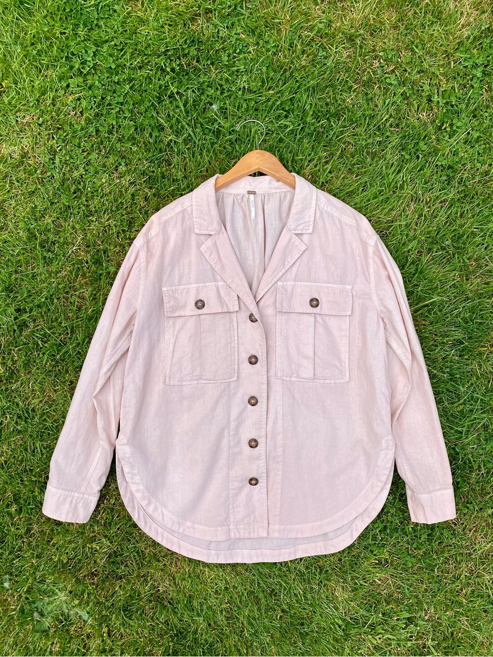 Free People Sunshine In My Pocket Button Down Shirt